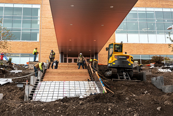 Stair construction at the north side of the MC.