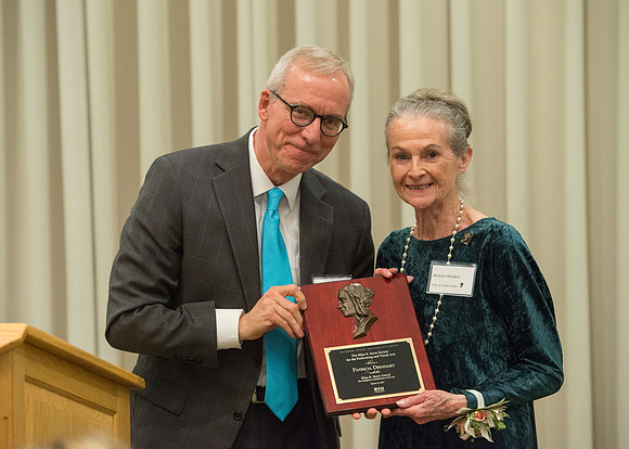 Eliza R Snow Society Evening of Honors recognizes Patricia Dienhart for her excellence in the arts for her lifelong talent and contribution to the art of Ballet. Vice President, Kelly Burgener present
