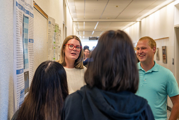 Students present projects in the Ricks building for the Research and Creative Works.