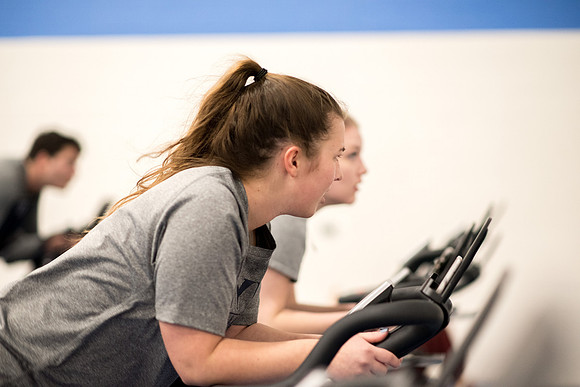 Cycling Calss is one of the fitness calss hold at the Hart Fitness Center.