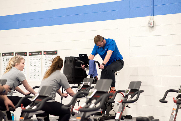 Cycling Calss is one of the fitness calss hold at the Hart Fitness Center.