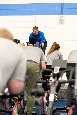 Cycling Calss is one of the fitness calss hold at the Hart Fitness Center.