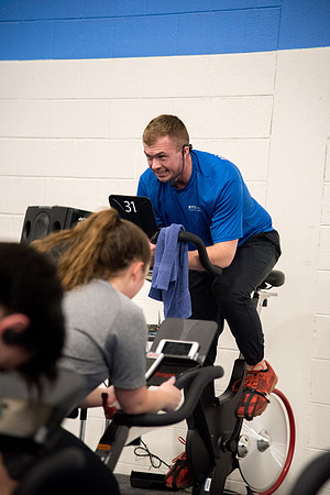 Cycling Calss is one of the fitness calss hold at the Hart Fitness Center.