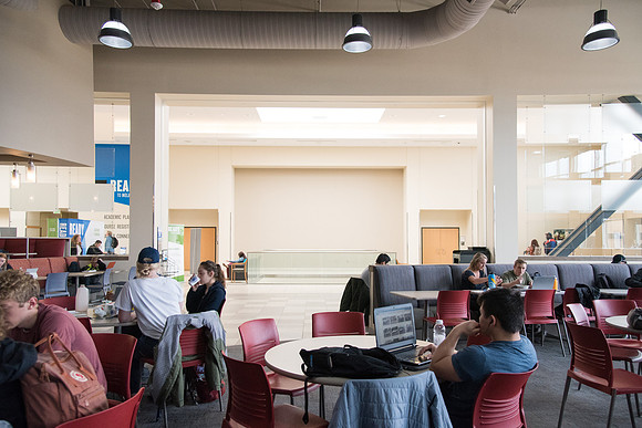 BYU-Idaho Manwaring Center Wall before renovations. Winter Semester