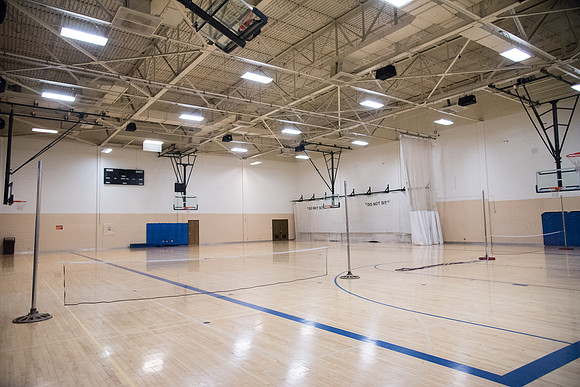 BYU-I Hart Auxiliary Gym before renovations. Winter Semester