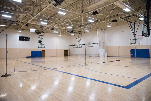 BYU-I Hart Auxiliary Gym before renovations. Winter Semester