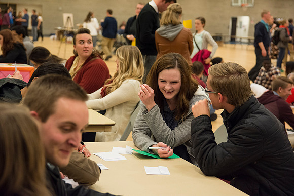 Students do a variety of service activies together with their dates.