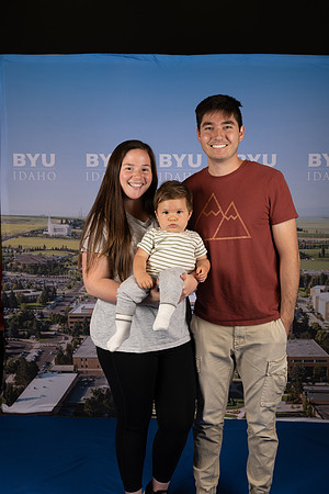 Portraits of parents and participants of the Baby race during BYU-Idaho spirit week.