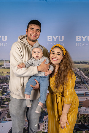 Portraits of parents and participants of the Baby race during BYU-Idaho spirit week.
