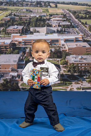 Portraits of parents and participants of the Baby race during BYU-Idaho spirit week.