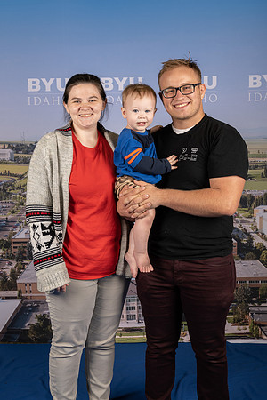 Portraits of parents and participants of the Baby race during BYU-Idaho spirit week.