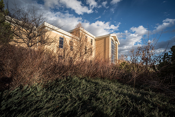 Gordon B. Hinckley Building on BYU-Idaho Campus, April 2019.