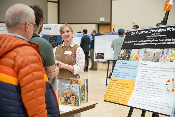 Students showcase their research over the semester at the Research and Creative Works Conference.