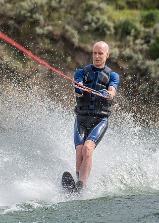 Waterskiing at Ririe Reservoir with BYU-Idaho's President Henry J Eyring. Video shoot for his Fall semester devotional promo video. - Aug 2019