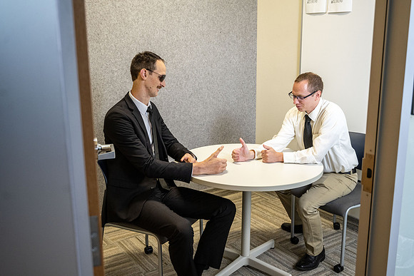 Media creations video production in the Career Center. Aug 2022