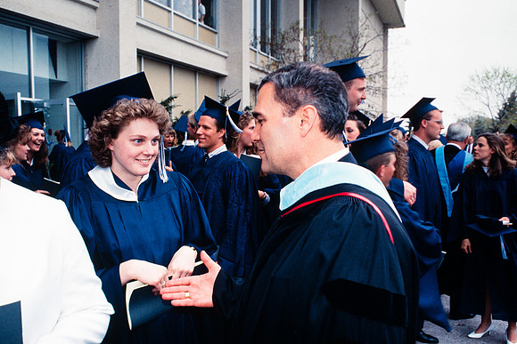 President Bennion and graduates