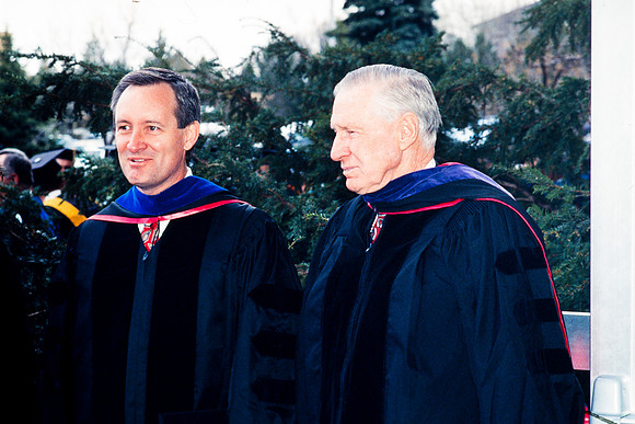 Idaho Congressman Mike Crapo and President Faust