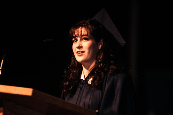 Graduate at the podium