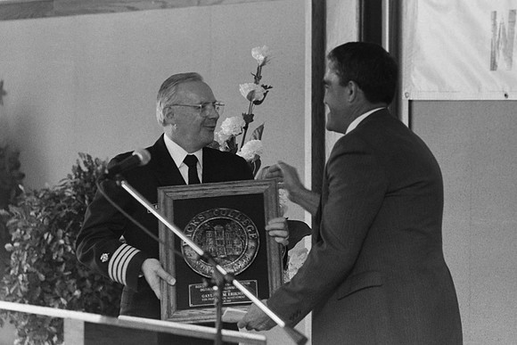 Gayland Erickson receiving award