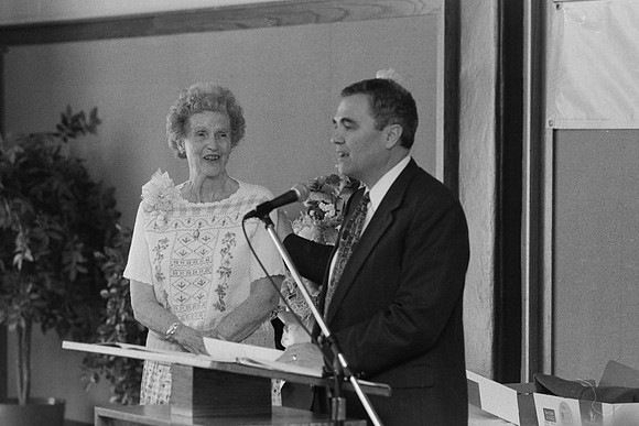Mary G. Richards recieving award