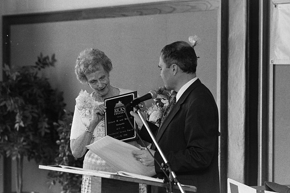 Mary G. Richards receiving award