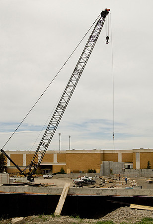 Construction on the Auditorium, later named the BYU-Idaho Center.