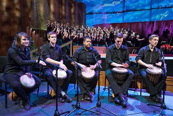 David Archuleta and Nathan Pacheco were the featured guests at BYU-Idaho's annual Christmas concert in the BYU-Idaho Center. They performed with the Symphony Orchestra, combined choirs, and other stud