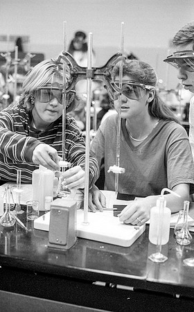 Students work diligently in the Chemistry Lab.