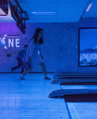 Brigham Young University - Idaho students gather on the First Friday after the start of the April 2019 semester. They participate in country and Latin dancing, performances, bowling, and other events