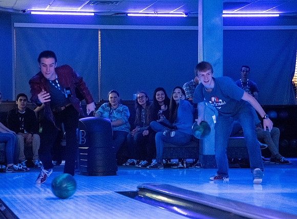 Brigham Young University - Idaho students gather on the First Friday after the start of the April 2019 semester. They participate in country and Latin dancing, performances, bowling, and other events