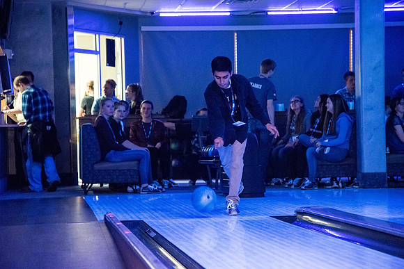 Brigham Young University - Idaho students gather on the First Friday after the start of the April 2019 semester. They participate in country and Latin dancing, performances, bowling, and other events