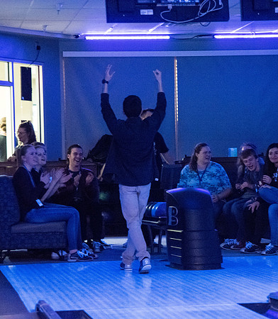 Brigham Young University - Idaho students gather on the First Friday after the start of the April 2019 semester. They participate in country and Latin dancing, performances, bowling, and other events