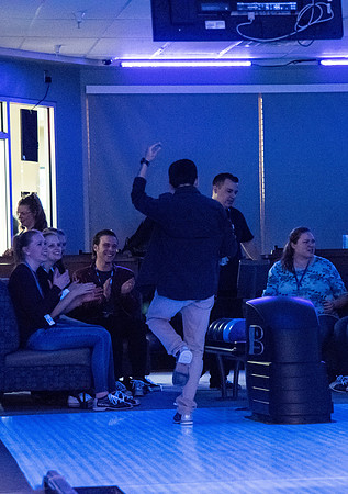 Brigham Young University - Idaho students gather on the First Friday after the start of the April 2019 semester. They participate in country and Latin dancing, performances, bowling, and other events