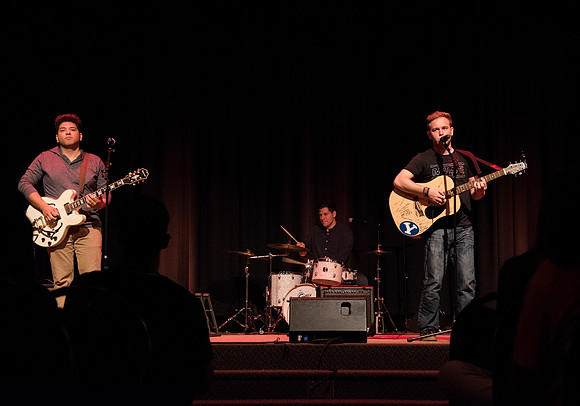 Brigham Young University - Idaho students gather on the First Friday after the start of the April 2019 semester. They participate in country and Latin dancing, performances, bowling, and other events
