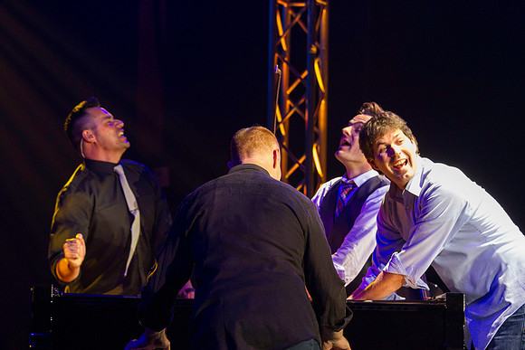 The Piano Guys perfom live in the Hart Auditorium during the 2014 Fall Semester. It was a night of laughter, love, and pure entertainment.