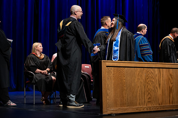 Graduates during convocation for the College of Performing and Visual Arts.