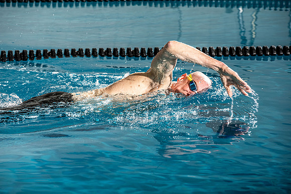 Swimming Pool fitness banner photoshoot.