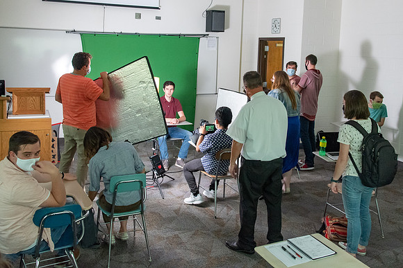Video production of Vice President, Kelly Burgener, showing what classes will be like during Fall 2020 semester.
