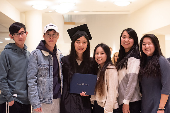 BYU-Idaho Graduation. Business & Communication Convocation. Cami Su and her loved ones. Fall Semester