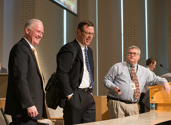 Elder Clark and President Glbert.
