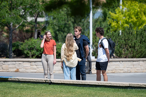 Admissions hosts a game show in the Taylor Quad. Video team behind the scenes.