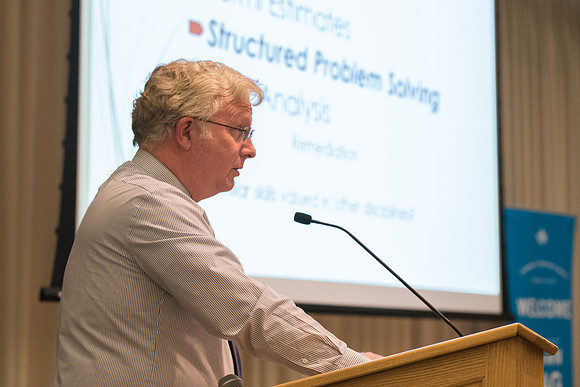 Faculty discussion hosted through the learning and teaching council about problem sloving strategies and interdisciplinary studies.
