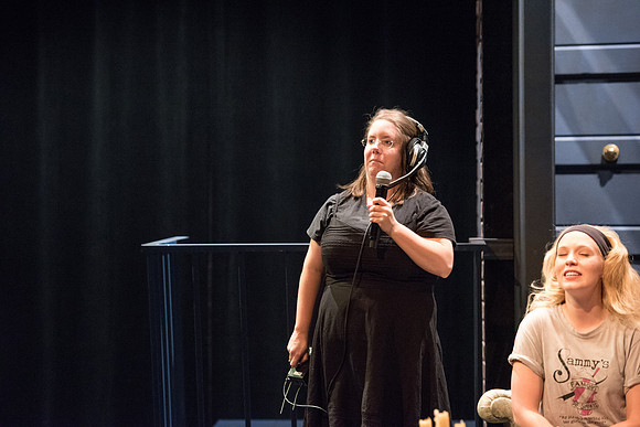 Cast and crew answer audience questions following the theater production of The Glass Menagerie.