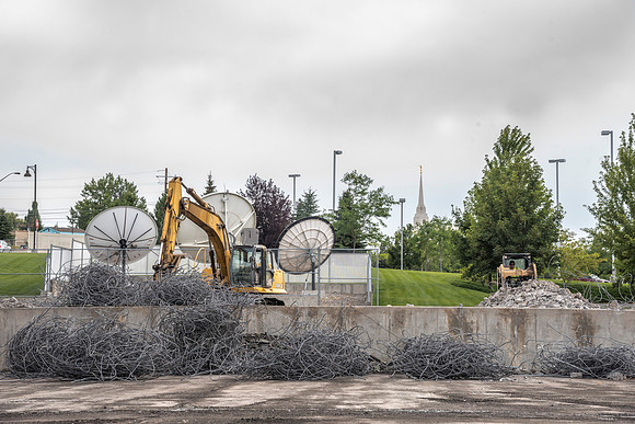 The tennis courts, located on the east side of campus, are being torn down.