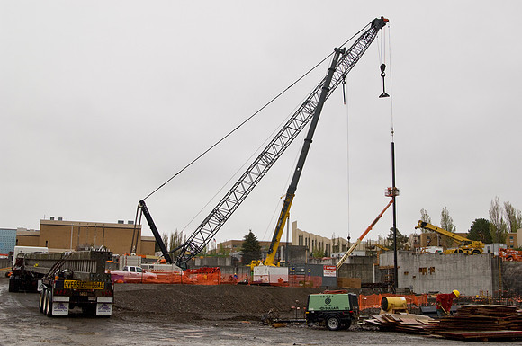 Construction on the Auditorium, later named the BYU-Idaho Center.