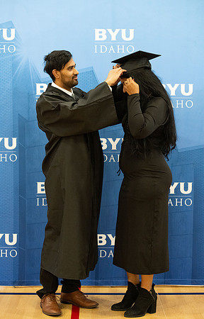 Brigham Young University-Idaho Graduates before commencement ceremonies.