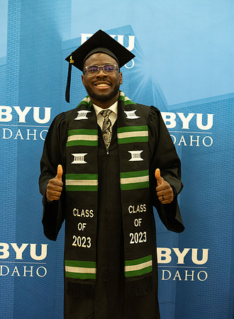 Brigham Young University-Idaho Graduates before commencement ceremonies.