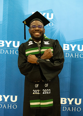 Brigham Young University-Idaho Graduates before commencement ceremonies.