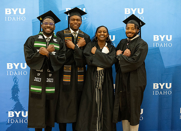 Brigham Young University-Idaho Graduates before commencement ceremonies.