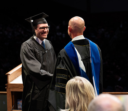 Students, faculty, and parents at Physical Science & Engineering Convocation. 2023